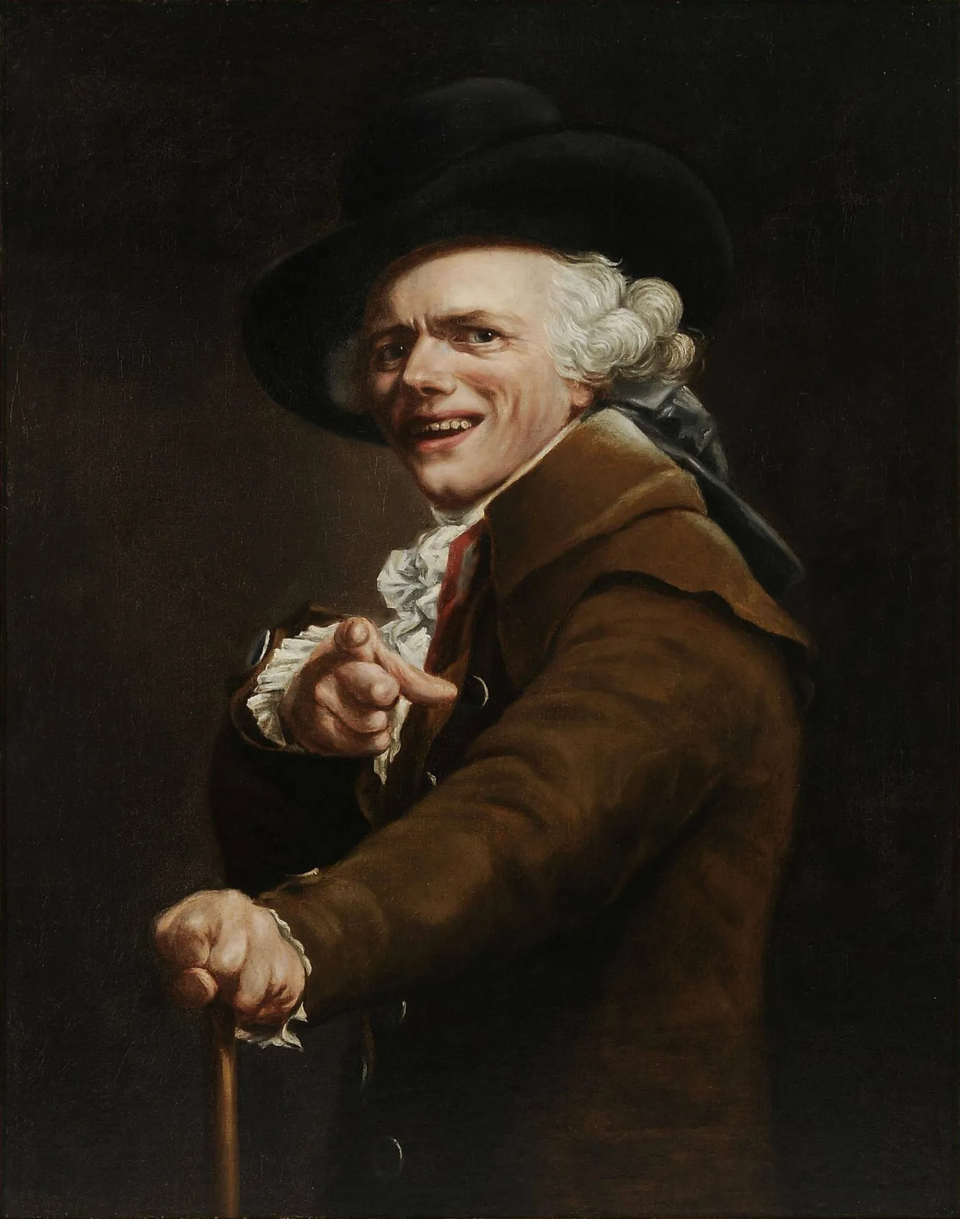 Self-Portrait in the Guise of a Mocker (c. 1793), Joseph Ducreux, Louvre Museum
