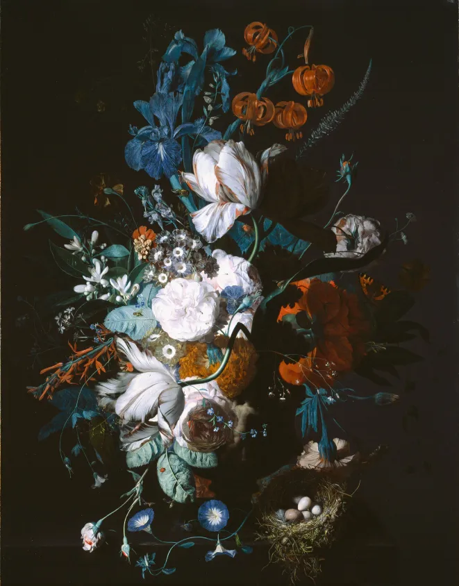 "Vase with Flowers" (c. 1715) by Jan van Huysum