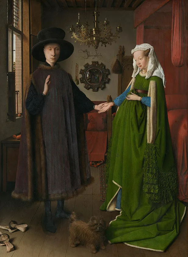 "Portrait of Giovanni Arnolfini and his Wife" (1434) by Jan van Eyck