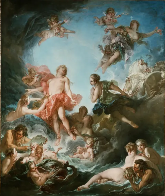 The Rising of the Sun by Francois Boucher: Apollo rising from the sea surrounded by nymphs